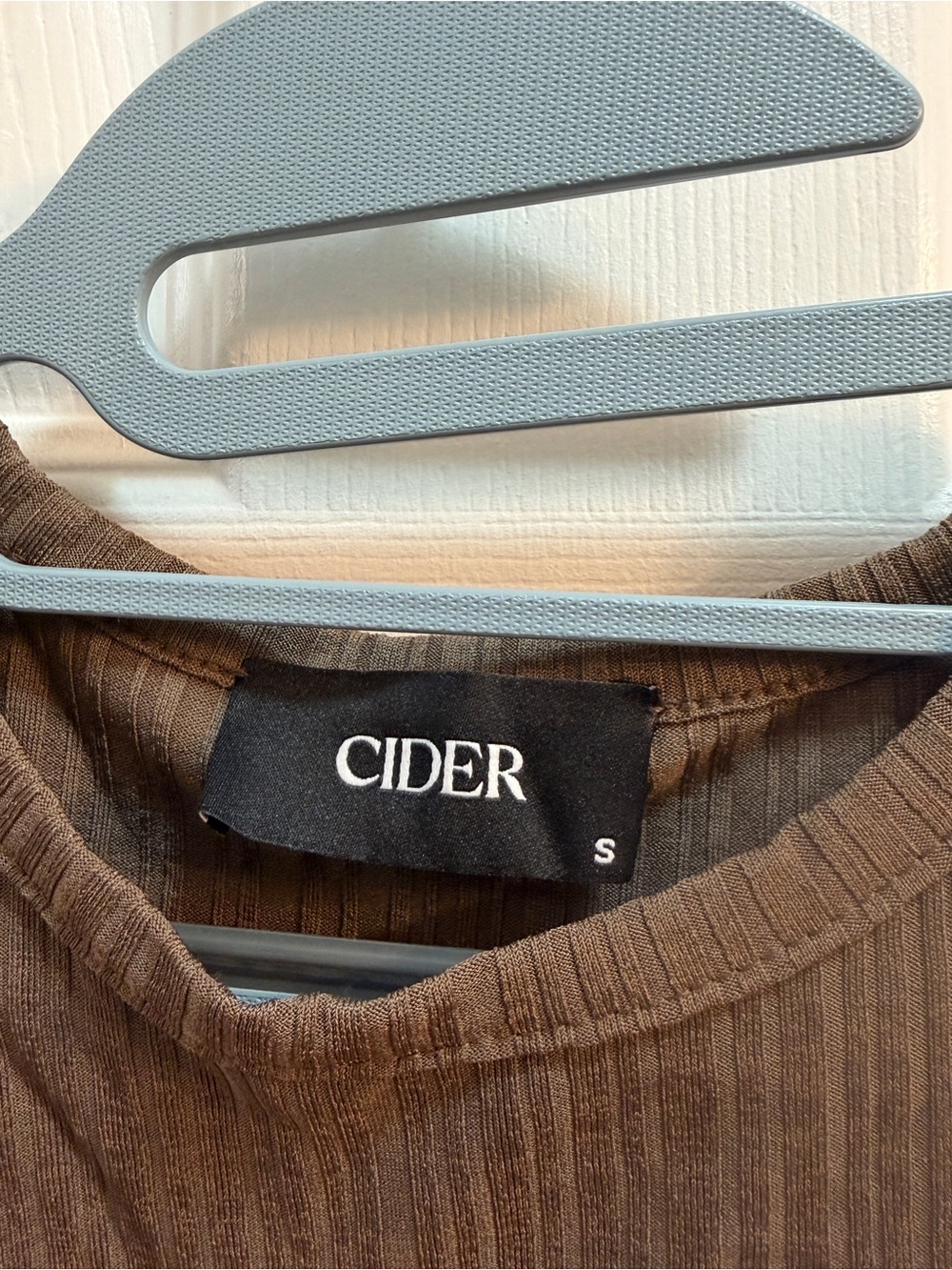 CIDER Brown Ribbed Bodycon Mini Dress - Picture 4 of 6